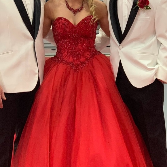Red Quinceanera, Prom, Homecimg Morilee Dress - Picture 2 of 7